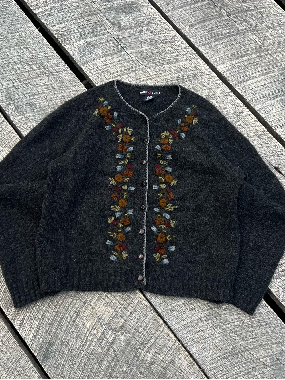 Wool Floral Cardigan